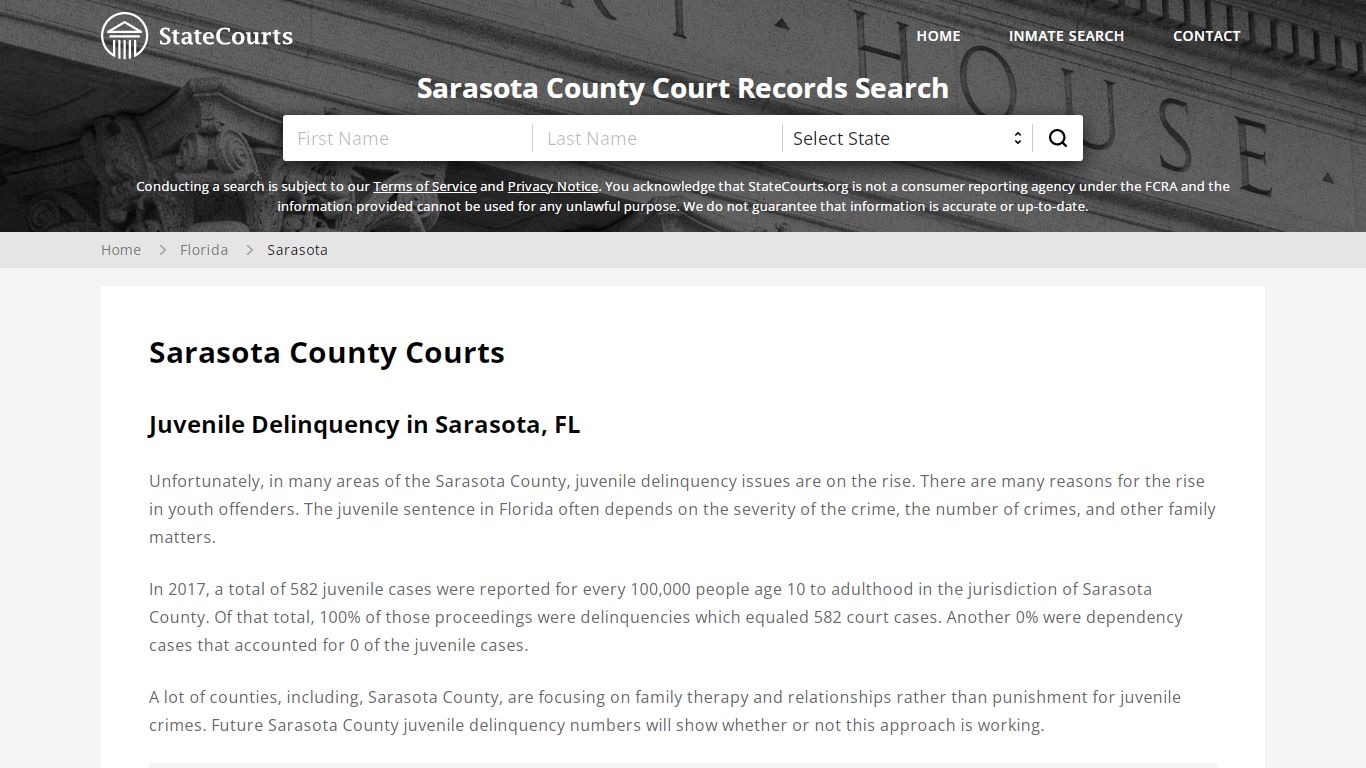 Sarasota County, FL Courts - Records & Cases - StateCourts